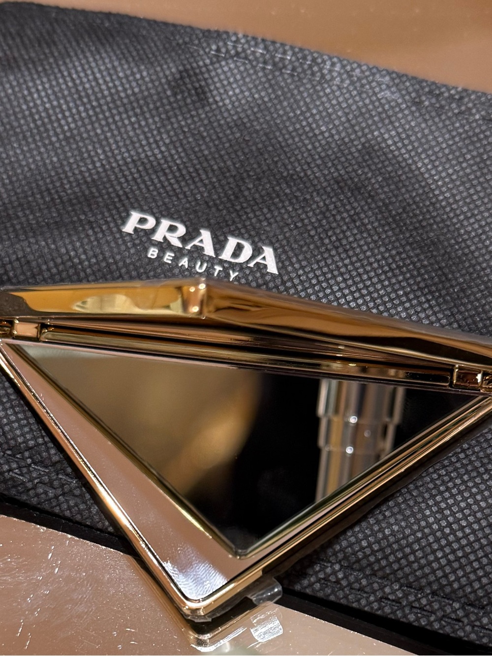 Prada Gold Compact Mirror with mini Prada lip balm! - Picture 6 of 6